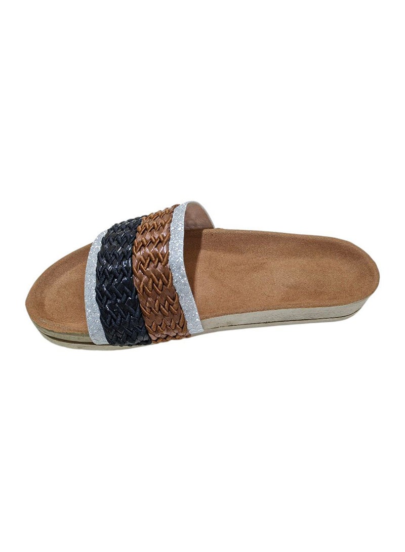 Karisma Cork and latex suede lining footbed, soled slippers style with simple strap - Image 3