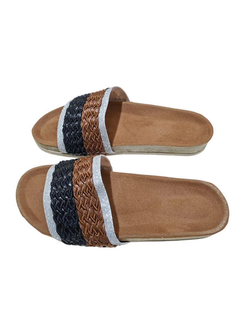 Karisma Cork and latex suede lining footbed, soled slippers style with simple strap - Image 2