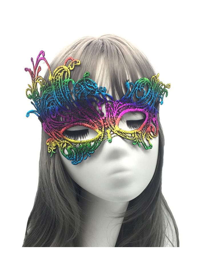 2 Pieces  Masquerade Masks Mysterious Face Venetian Eyemask for Carnival Party Costume Ball, - Image 2