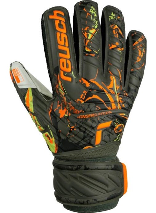 Reusch - Attrakt Grip Finger Support Goalkeeper Gloves Green 5370010-5556 - Image 1