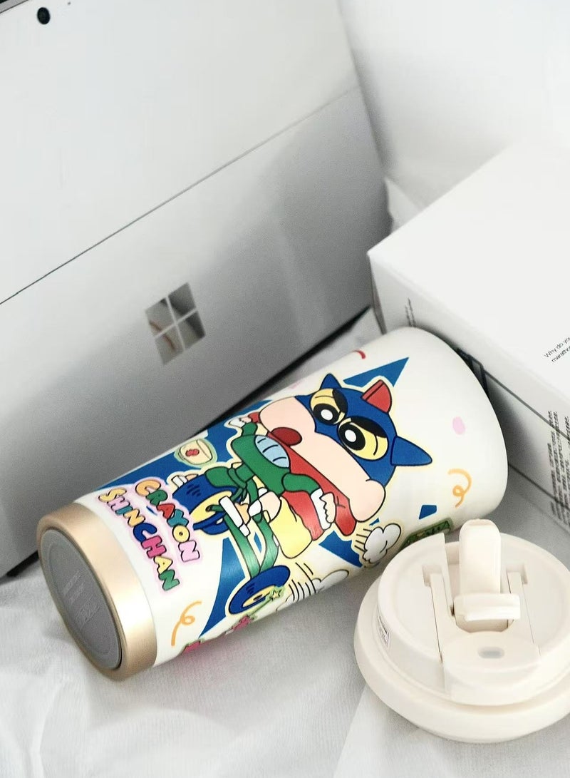 دي سي آيتيك ترموس قهوة لطيف بأسلوب ياباني مع غطاء ومقبض حمل – كوب من الستانلس ستيل بسعة 530 مل - Image 2