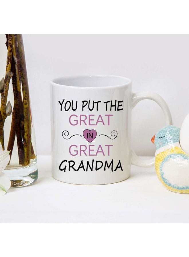 Toshiy Great Grandma Mug You Put The Great In Great Grandma Mug Grandma Coffee Mug Grandma Gifts Birthday Mothers Day Gifts for Grandma from Grandson Granddaughter Grandchildren Grandkids 11 Ounce - Image 5