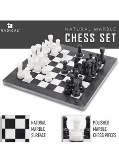 RADICALn RADICALn Handmade Large Black and White Marble Full Chess Game Original Set  - Image 2