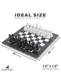 RADICALn RADICALn Handmade Large Black and White Marble Full Chess Game Original Set  - Image 4
