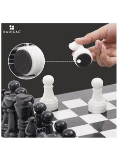 RADICALn RADICALn Handmade Large Black and White Marble Full Chess Game Original Set  - Image 5