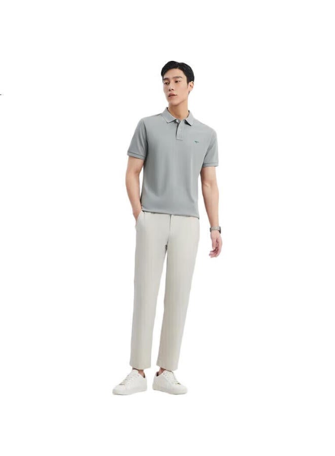 Septwolves [Cooling And Color-Fixing] Short-Sleeve T-Shirt For Men, Antibacterial, Turn-Down Collar, Business Casual, Solid Color, Multi-Color, Small Wolf Logo Polo - Image 1