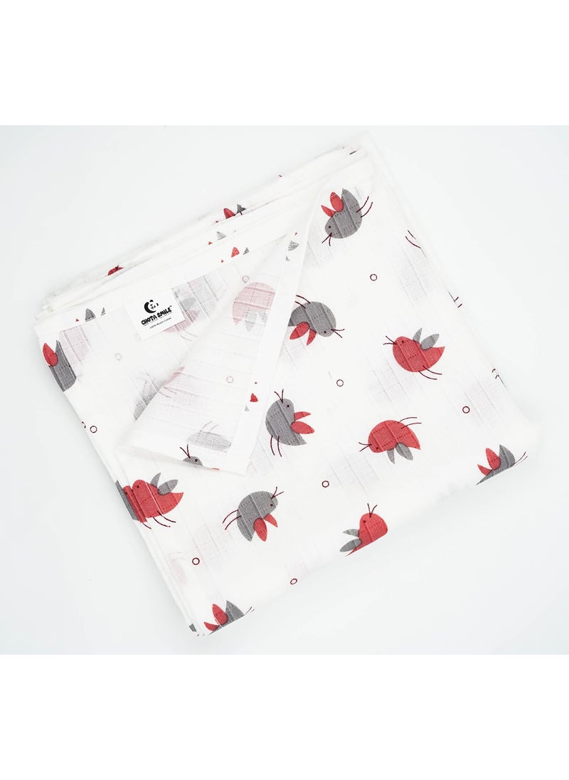 CHOTA SMILE CHOTA SMILE Muslin Baby Swaddle Wrap for New Born Soft and Cozy Baby Wrapper for New Born Perfect Swaddle for New Born Baby Pack of 3 Animals  - Image 4