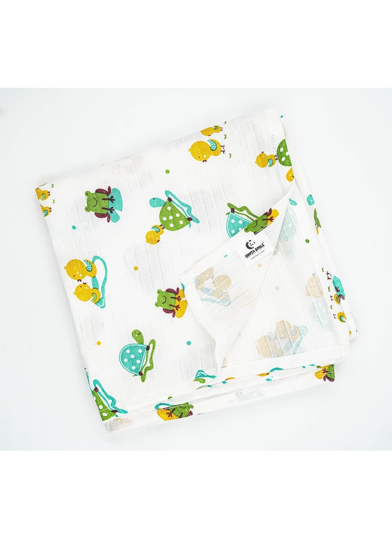 CHOTA SMILE CHOTA SMILE Muslin Baby Swaddle Wrap for New Born Soft and Cozy Baby Wrapper for New Born Perfect Swaddle for New Born Baby Pack of 3 Animals  - Image 5