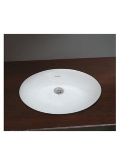 SOMANY White Mini Oval Under Counter Wash Basin - Modern Bathroom Sink, Space-Saving, Stylish Ceramic Vanity Sink, Durable, Sleek Design for Home & Office Use 