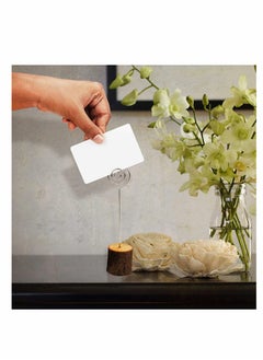 KASTWAVE 10 Pcs Place Card Holders Rustic Real Wood with Wooden Bark Table Card Holder, Note Clip for Pictures, Memo Name Cards Wedding Place Card Table Numbers Price Tags  - Image 5