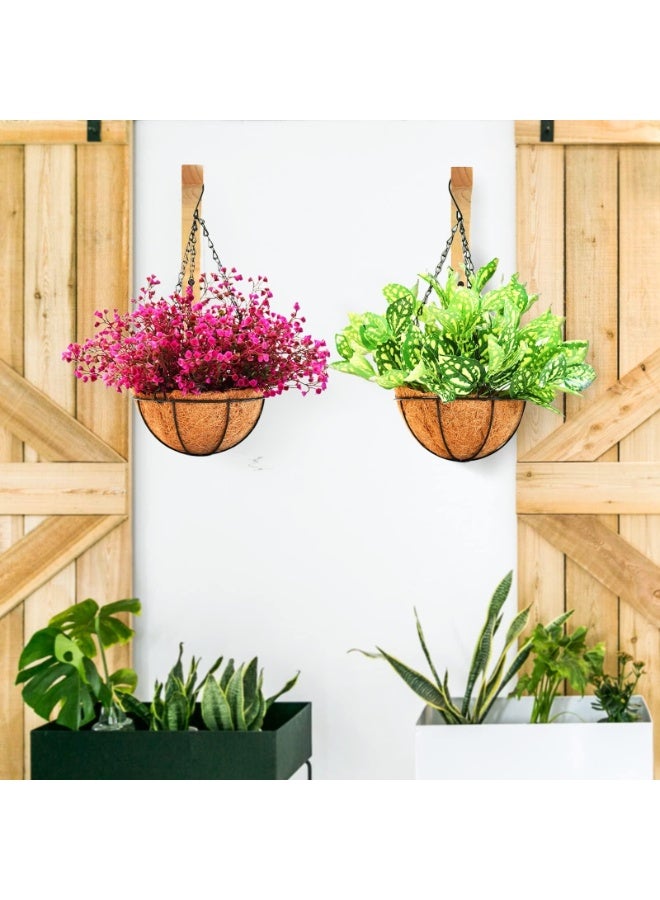 general Two wooden wall hooks, indoor plant hooks, wall-mounted plant hooks, suitable for flower pots, lanterns, flower stands, wind chimes, etc., wood grain color. - Image 4