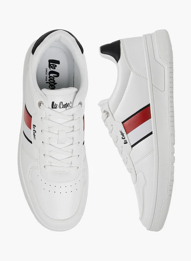 لي كوبر Men's Panelled Sneakers with Lace-Up Closure