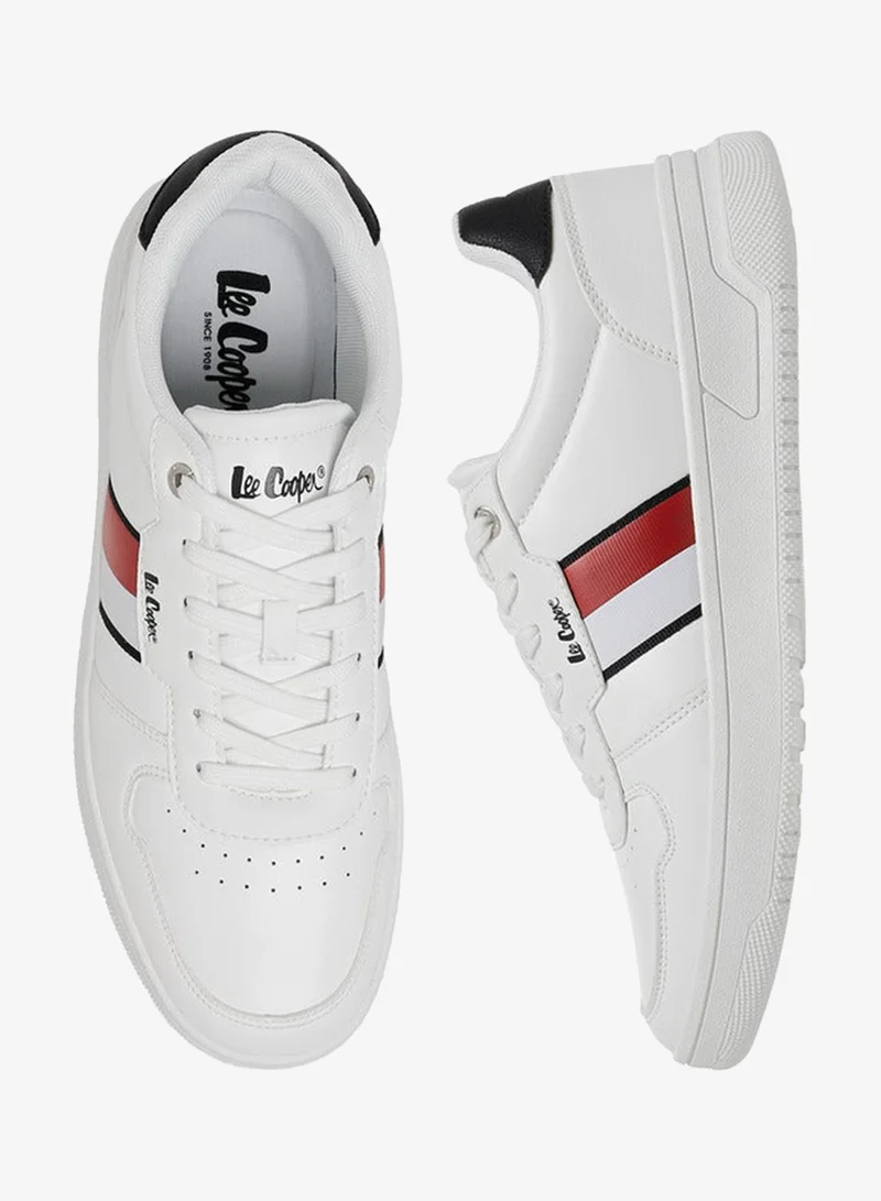 Lee Cooper WHITE Men's Panelled Sneakers with Lace-Up Closure for Men | Best Price UAE