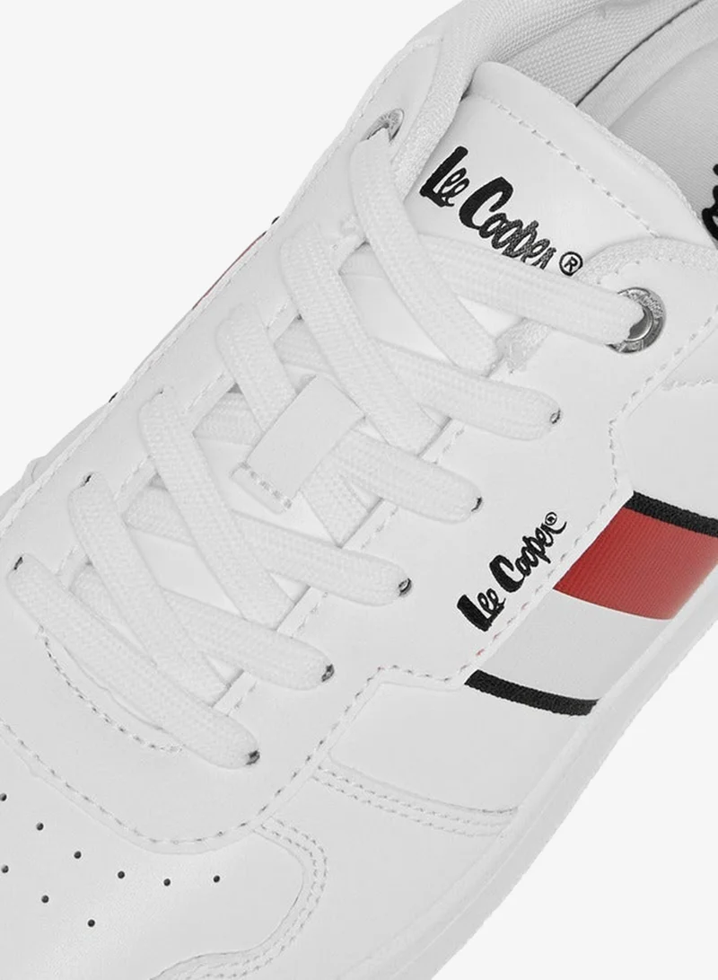 Lee Cooper WHITE Men's Panelled Sneakers with Lace-Up Closure for Men | Best Price UAE