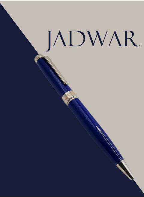 Steel pen with blue ink and silver metal handle - a luxurious writing instrument that combines elegance and excellent performance.