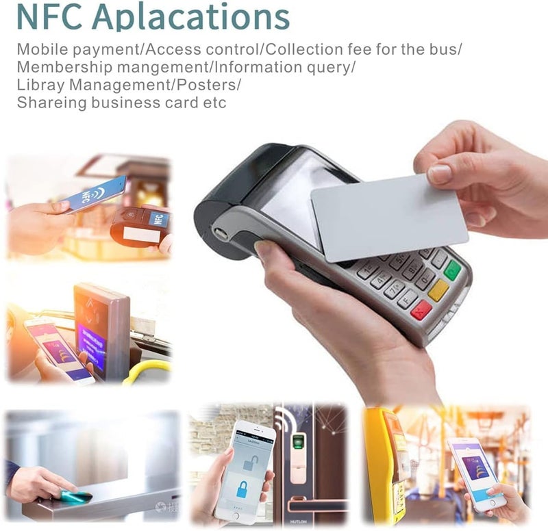 Poxvalzor NFC Cards NTAG215 NFC Tags NFC 215 Card White NFC Business Card Blank NFC Tags White PVC NTAG 215 Smart Cards Rewritable NFC Tags NFC Chip Compatible with All NFC-Enabled Devices (10pcs) - Image 2