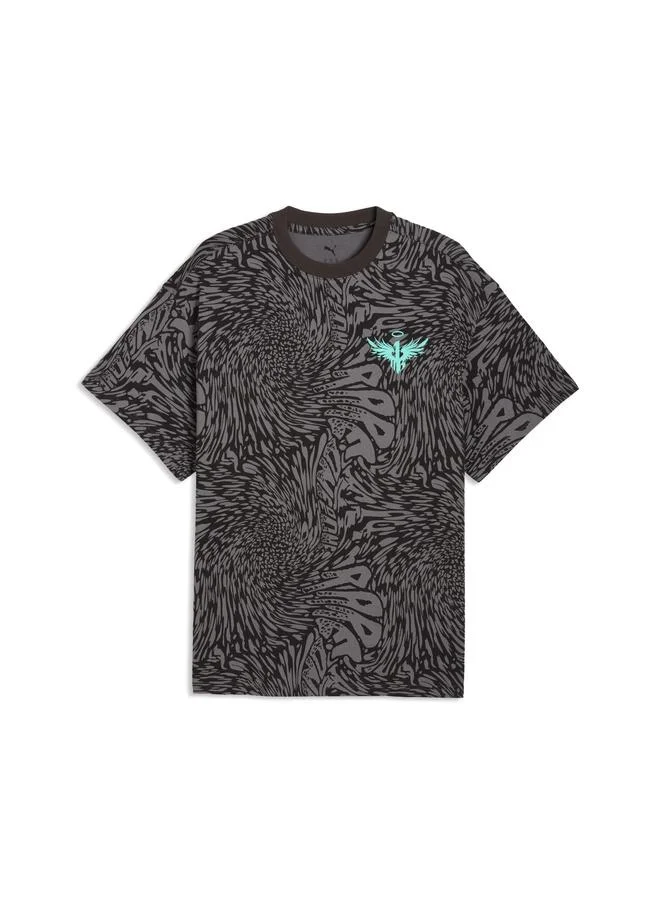 Puma Crystal Black-AOP Melo World Oversized Tee Men for Men | Best Price UAE