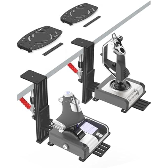 rayihni Â€Œ2ER-SET METALL SCHREIBTISCHHALTERUNG KOMPATIBEL MIT LOGITECH X52/X52 PRO/X56/X56 RHINO HOTAS, THRUSTMASTER SOL-R2/ SIMTASK FARMSTICK/T. FLIGHT/HOTAS WARTHOG/T.16000M/WINWING ORION, VKB, VPC HOTAS - Image 1