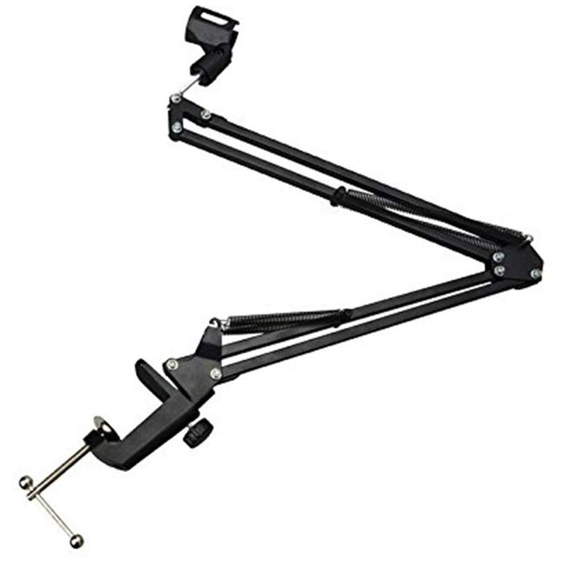 Brain Freezer Microphone Stand with Suspension Boom Scissor Arm – Adjustable Universal Clamp with Mic Holder (Black) - Image 1