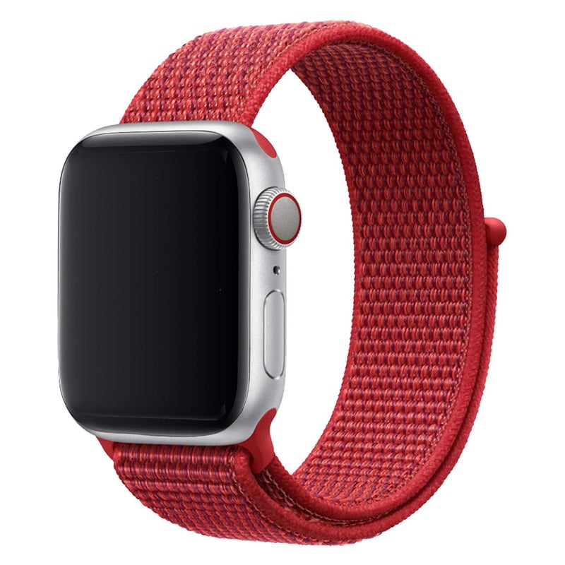 SKEIDO Nylon Sport Band Compatible with Apple Watch 41mm 40mm 38mm, Soft Durable Strap for iWatch Series 4/3/2/1 – Red - Image 1