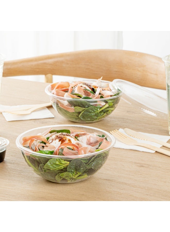 Restaurantware 18 Ounce Plastic Salad Bowls, 200 Recyclable Clear Plastic Bowls - Disposable, Large, Clear Plastic To Go Bowls, Lids Sold Separately, For Pastas, Salads, And More - Image 3