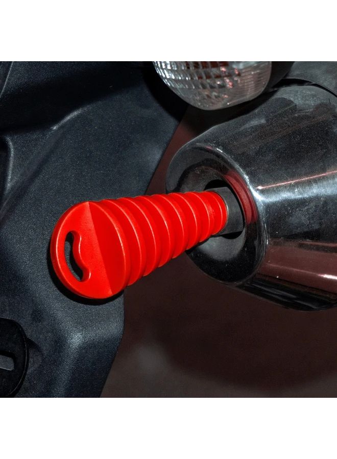 Orange PVC Motorcycle Exhaust Plug Waterproof Durable Exhaust Cover 2pcs - Image 3