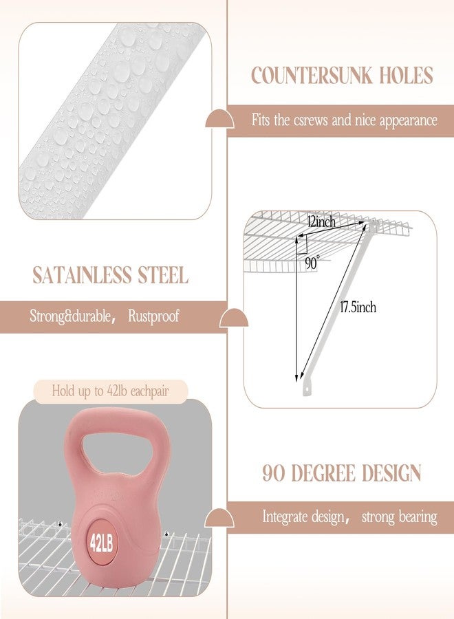 Innconee 6 Pcs 12 Inch Support Brackets for Wire Shelving Wire Shelf Brackets Closet Shelf Brackets with Anchors and Pins for Installation Wire Shelving Support Brackets for Closet Wire - Image 3