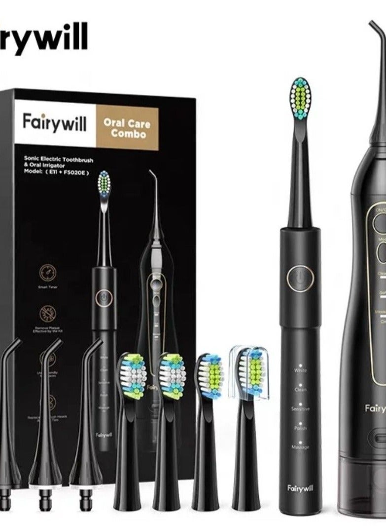 Fairywill Portable Oral Irrigator USB Rechargeable Dental Water Flosser Jet Irrigator Dental Teeth Cleaner 3 Modes 300ML - Image 1