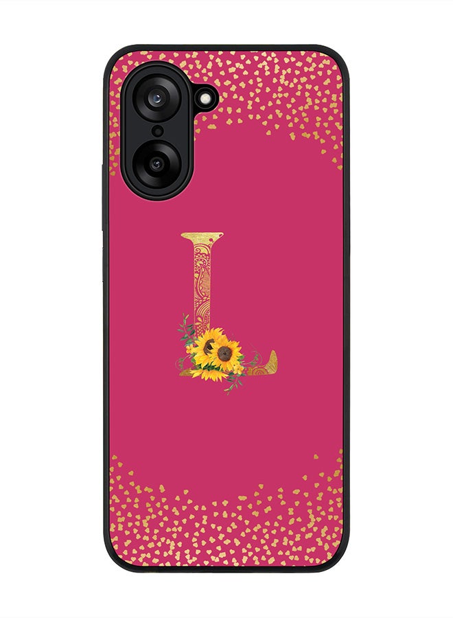 Stylizedd For OnePlus Nord CE5 / Ace 5 Racing Case,Slim fit Camera Protection, Shockproof Thin Phone cover  - Custom Floral Monogram - L ( Deep Pink )