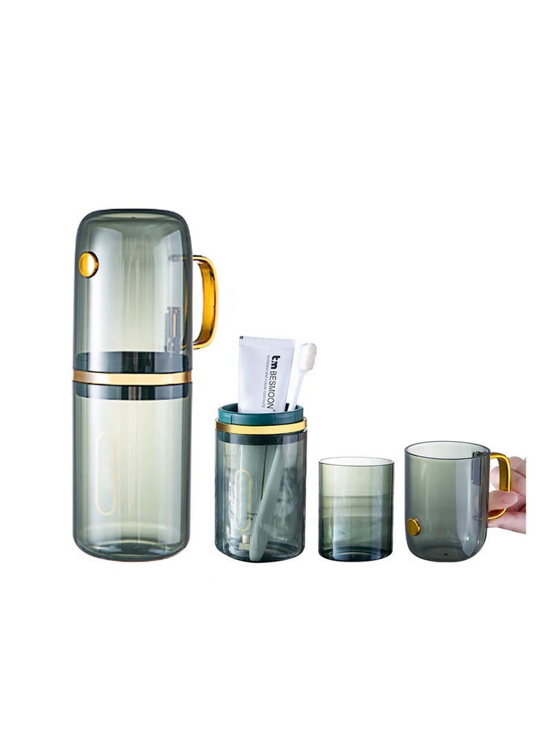 SYOSI 3-in-1 Travel Toothbrush Case, Hygienic Toothbrush Storage Case Travel-Friendly Toothbrush and Toothpaste Box Portable Oral Care Travel Case for Business Trip, Camping, Travel or Daily Use (Green) - Image 1