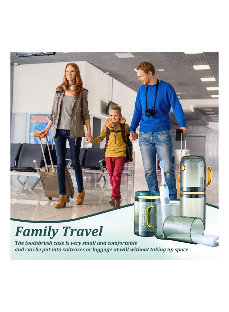 SYOSI 3-in-1 Travel Toothbrush Case, Hygienic Toothbrush Storage Case Travel-Friendly Toothbrush and Toothpaste Box Portable Oral Care Travel Case for Business Trip, Camping, Travel or Daily Use (Green) - Image 5