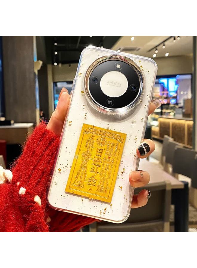 Gurrs New Year Limited Edition Honor X70 Case Transparent Full-cover Ultra-thin Shockproof Creative National Trend Gold Foil Design For Men And Women