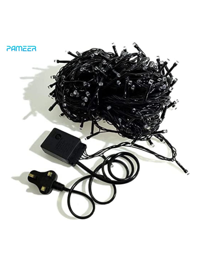 بامير سلسلة أضواء LED بيضاء دافئة بسلك أسود بطول 95 قدمًا، 298 سلسلة LED شريط LED للديكور المنزلي لعيد الميلاد وعيد رمضان وديوالي، وصندوق تزيين حفلات الزفاف بزر التحكم في 8 أوضاع - Image 2