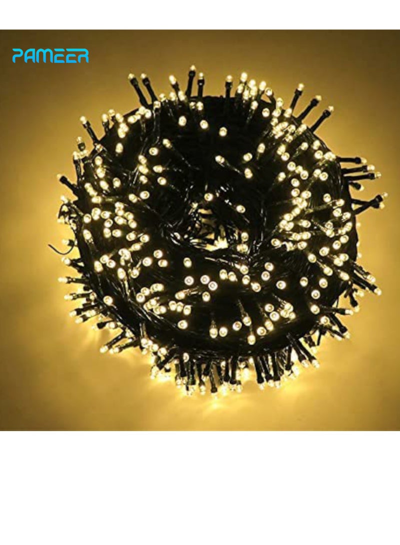 بامير سلسلة أضواء LED بيضاء دافئة بسلك أسود بطول 95 قدمًا، 298 سلسلة LED شريط LED للديكور المنزلي لعيد الميلاد وعيد رمضان وديوالي، وصندوق تزيين حفلات الزفاف بزر التحكم في 8 أوضاع - Image 4