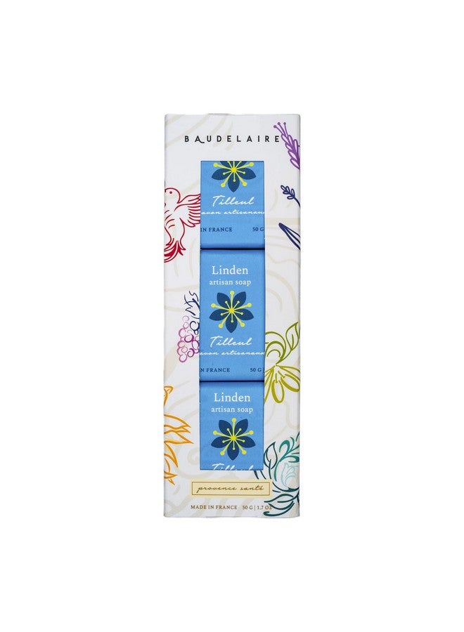 Baudelaire Linden Artisan Travel Soap 1.7Ounce (3 Pack) For Everyday Use Bathroom Use Skin Care Made In France - Image 1