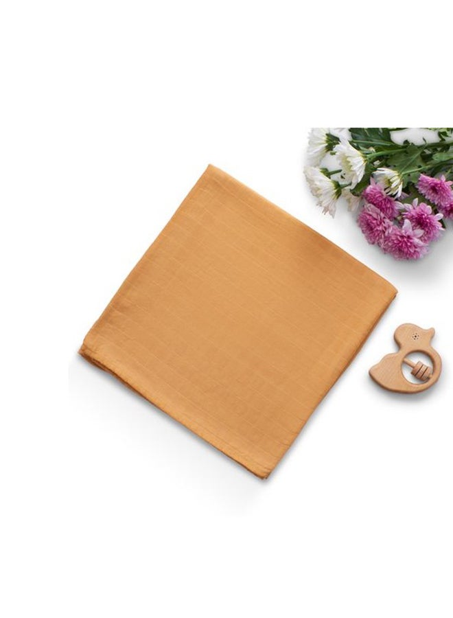 Anvi Baby Organic Bamboo Muslin Swaddle Wrap- Mustard Fields - Image 3