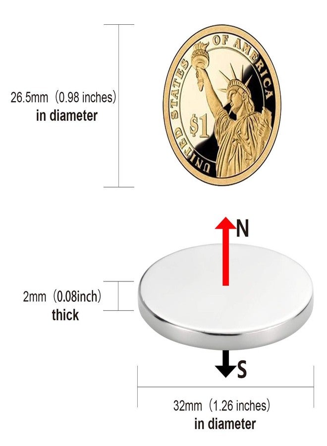 LOVIMAG Strong Neodymium Disc Magnets, Powerful Permanent Rare Earth Magnets. Fridge, DIY, Building, Scientific, Craft, and Office Magnets, 1.26 inch x 0.08 inch, Pack of 15 - Image 2