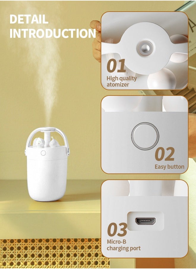 Generic - 300ML Humidifier, Built-in Colored Night Light, Two-Speed Timer Protection Settings, Compact Design, Suitable for Office/Bedroom/Living Room - Image 1