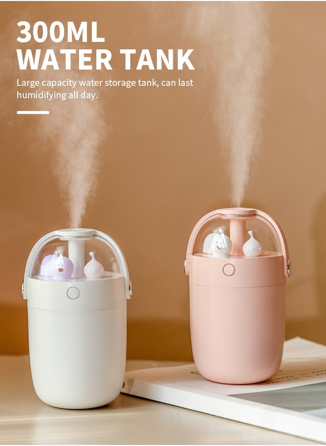 Generic - 300ML Humidifier, Built-in Colored Night Light, Two-Speed Timer Protection Settings, Compact Design, Suitable for Office/Bedroom/Living Room - Image 1