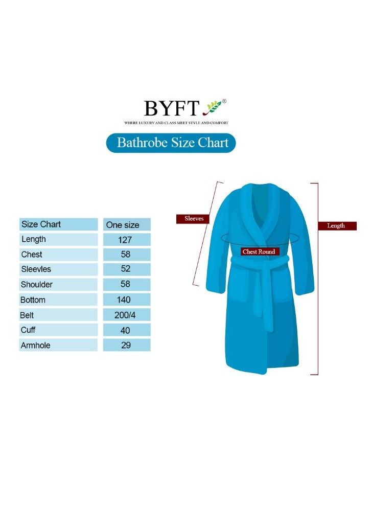 BYFT Daffodil(Fuchsia Pink) Premium Unisex Bathrobe, Terry Cotton, Highly Absorbent and Quick dry, Hotel and Spa Quality Bathrobe for Men and Women-400Gsm - Image 5