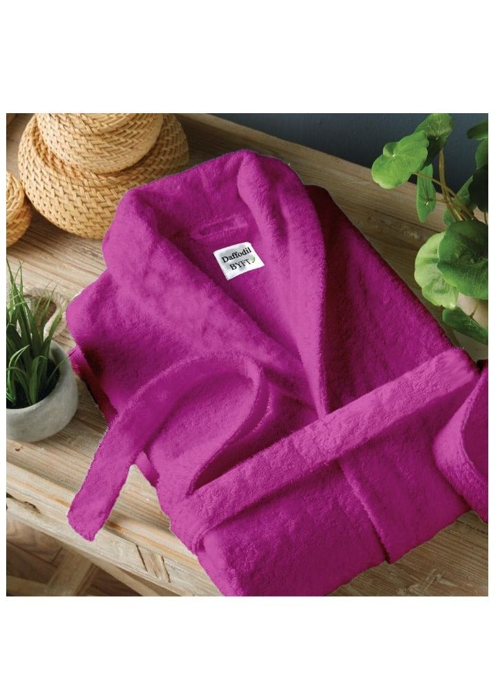 BYFT Daffodil(Fuchsia Pink) Premium Unisex Bathrobe, Terry Cotton, Highly Absorbent and Quick dry, Hotel and Spa Quality Bathrobe for Men and Women-400Gsm - Image 1