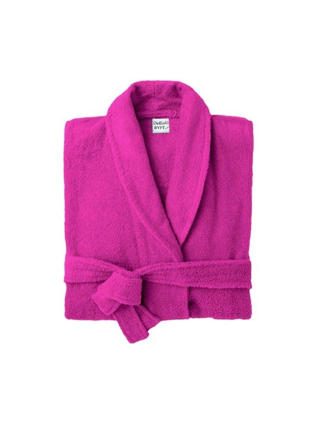 BYFT Daffodil(Fuchsia Pink) Premium Unisex Bathrobe, Terry Cotton, Highly Absorbent and Quick dry, Hotel and Spa Quality Bathrobe for Men and Women-400Gsm - Image 3