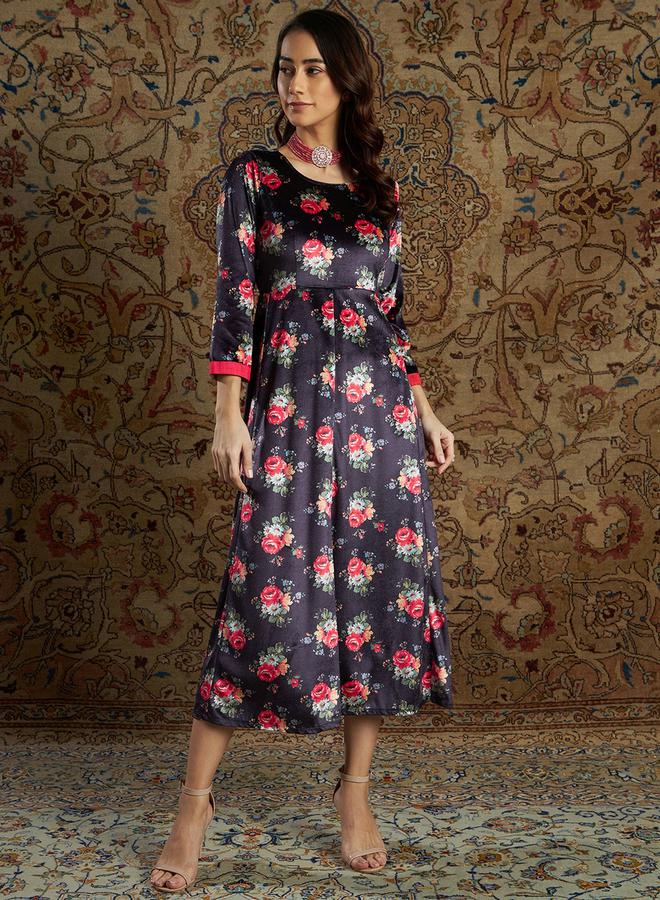 SASSAFRAS Floral Print Midi Dress  - Image 2