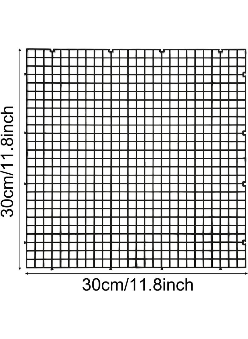 12 جهاز كمبيوتر شخصي حوض السمك خزان مقسم البلاستيك بيضة صندوق حوض السمك فلتر أسفل علبة شبكة عزل مجلس القسم شبكة الجدول الفاصل (L 12pcs الأسود) - Image 3