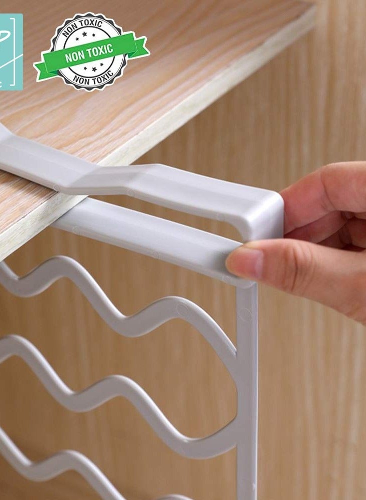 Practical Shelf Dividers, 4 Pieces Wardrobe Partition Shelves in Grey, Space-Saving Wardrobe Storage Solution and Towel Rack for Organizing - Image 5