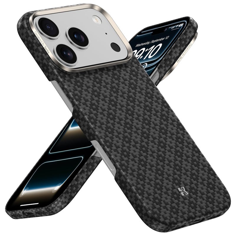 BENKS for iPhone 17 Pro Max Case, Compatible with Magsafe, ArmorGrid ArmorAir Ultra Slim & Lightweight Minimalist Case Built with Dupont Kevlar, Obsidian Black - Image 1
