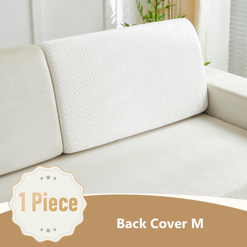 Yoovat Couch Cushion Covers for Sofa Couch Covers Wear-Resistant Universal Sofa Cover Washable Stretch for Sectional Slipcovers (Texture-Cream White,Back Cover M) - Image 2