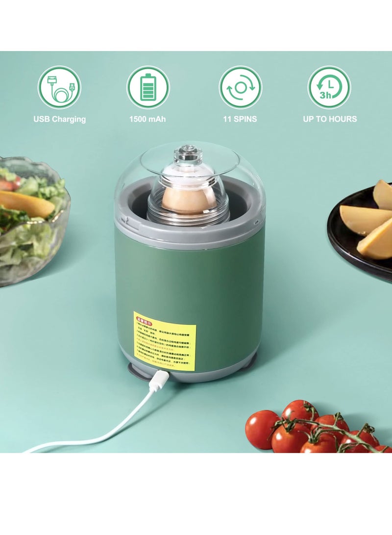 Electric Egg Yolk Mixer, Boiled Golden Egg Separator, Wireless Egg Spinning Maker, Egg Scrambler in Shell Shaker with USB Charger, for Home Kitchen Cooking Baking Mixing Egg (Green)  - Image 2