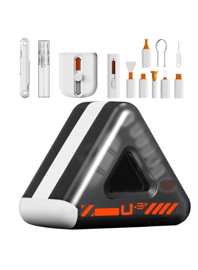 24-in-1 Electronics Cleaning Kit for Laptop Keyboard, Phone, Camera | Dust Removal Tools with Storage Case & Phone Stand | Black Multi-Purpose Brushes Set - Image 1