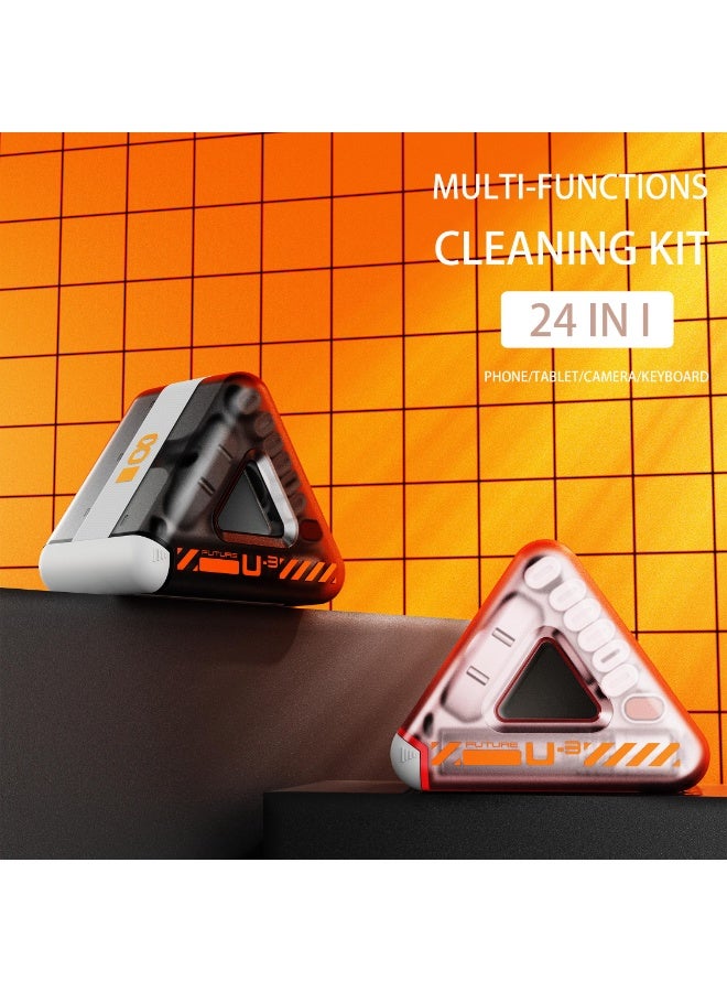 24-in-1 Electronics Cleaning Kit for Laptop Keyboard, Phone, Camera | Dust Removal Tools with Storage Case & Phone Stand | Black Multi-Purpose Brushes Set - Image 4